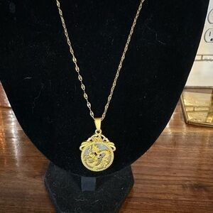 2024 year of the dragon. Simple dragon pendant necklace. 23 inch chain